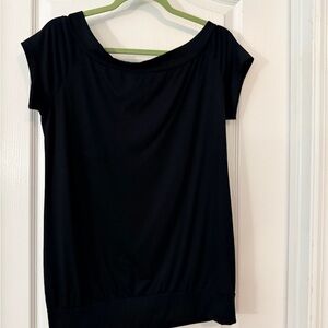 Elegant Black Short Sleeve Women's Top